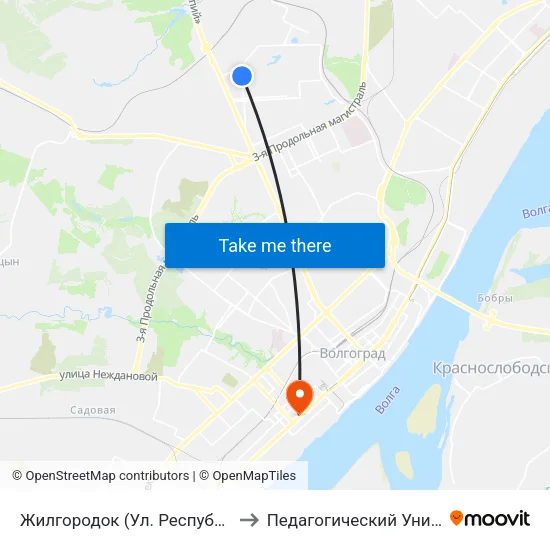 Жилгородок (Ул. Республиканская) to Педагогический Университет map