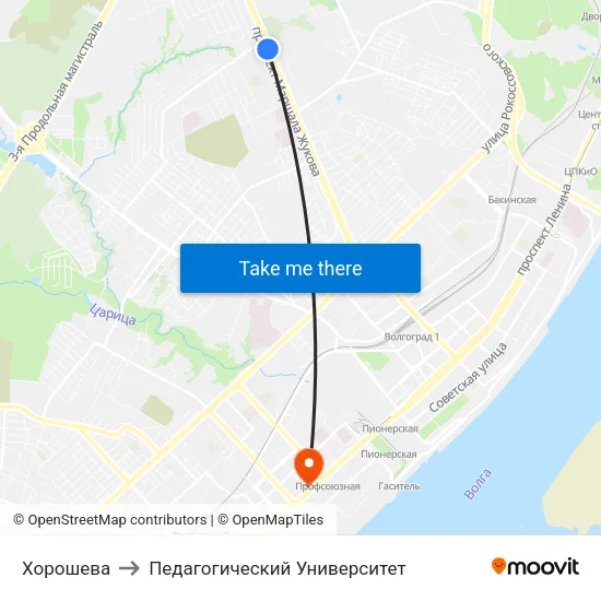 Хорошева to Педагогический Университет map