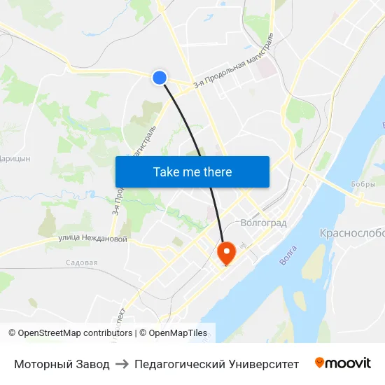 Моторный Завод to Педагогический Университет map
