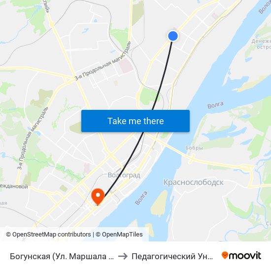 Богунская (Ул. Маршала Еременко) to Педагогический Университет map