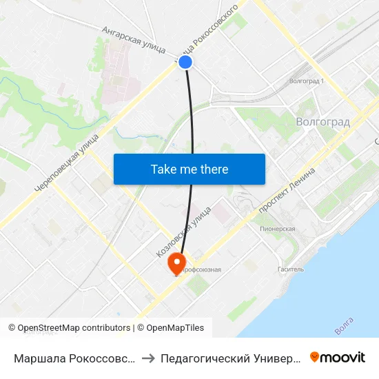 Маршала Рокоссовского to Педагогический Университет map