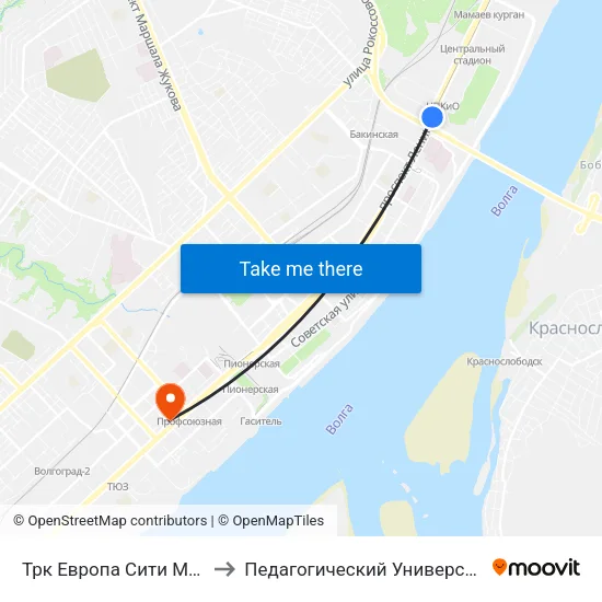 Трк Европа Сити Молл to Педагогический Университет map