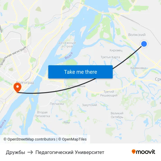 Дружбы to Педагогический Университет map