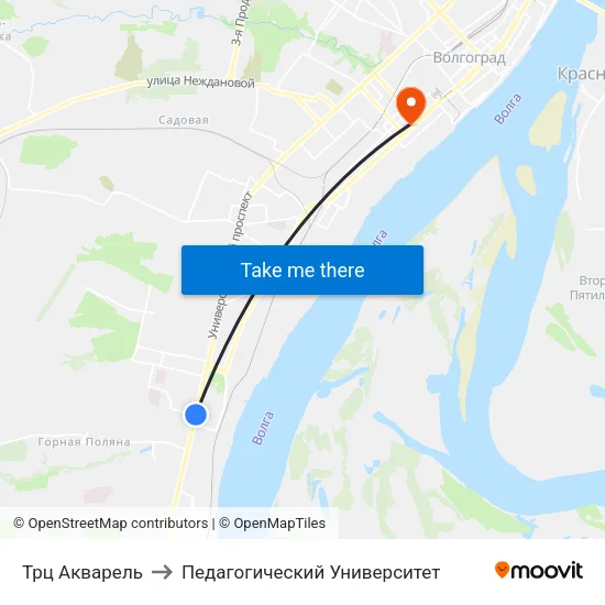 Трц Акварель to Педагогический Университет map