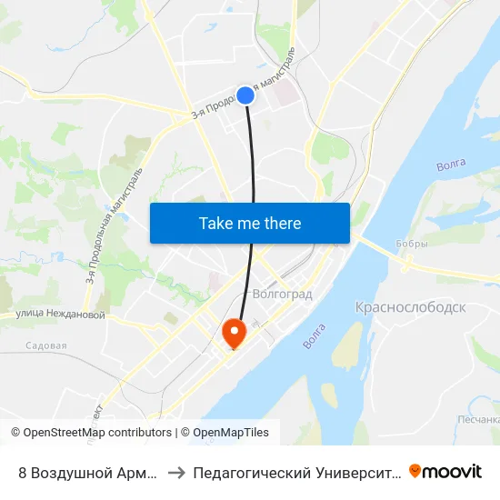 8 Воздушной Армии to Педагогический Университет map
