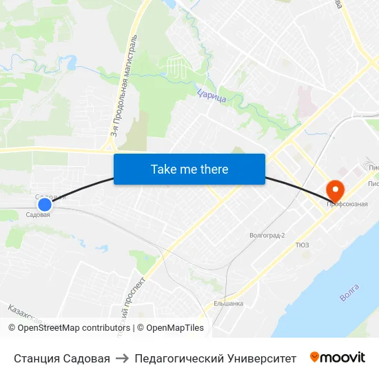 Станция Садовая to Педагогический Университет map