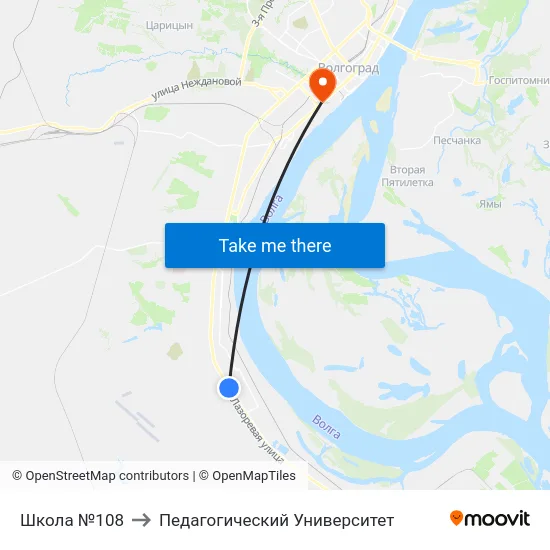 Школа №108 to Педагогический Университет map