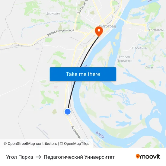 Угол Парка to Педагогический Университет map