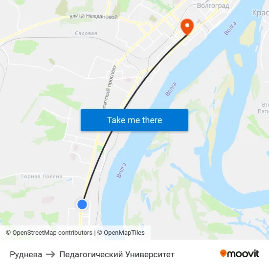 Руднева to Педагогический Университет map