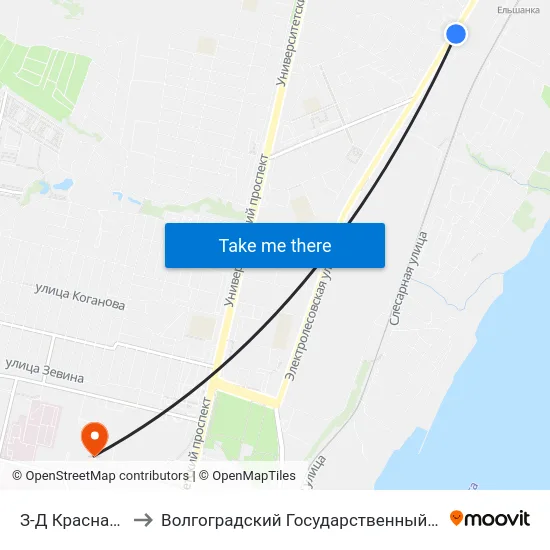 З-Д Красная Заря (А) to Волгоградский Государственный Университет "" Волгу"" map