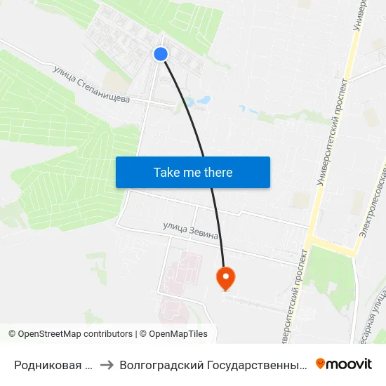 Родниковая Долина (Б) to Волгоградский Государственный Университет "" Волгу"" map