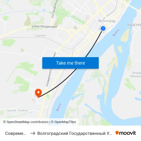 Современник (Б) to Волгоградский Государственный Университет "" Волгу"" map