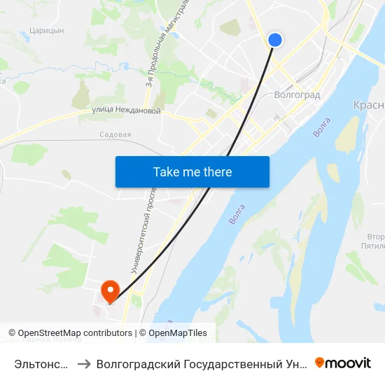 Эльтонская (А) to Волгоградский Государственный Университет "" Волгу"" map