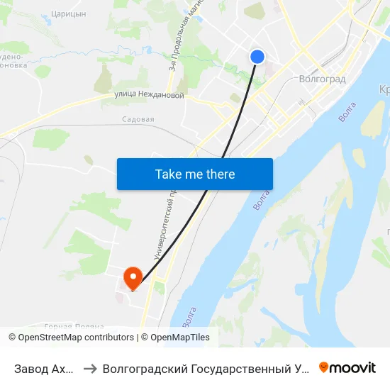 Завод Ахтуба (А) to Волгоградский Государственный Университет "" Волгу"" map