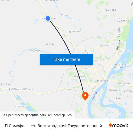 П.Самофаловка (Б) to Волгоградский Государственный Университет "" Волгу"" map