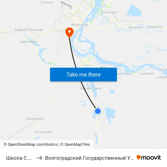 Школа С.Цаца (А) to Волгоградский Государственный Университет "" Волгу"" map