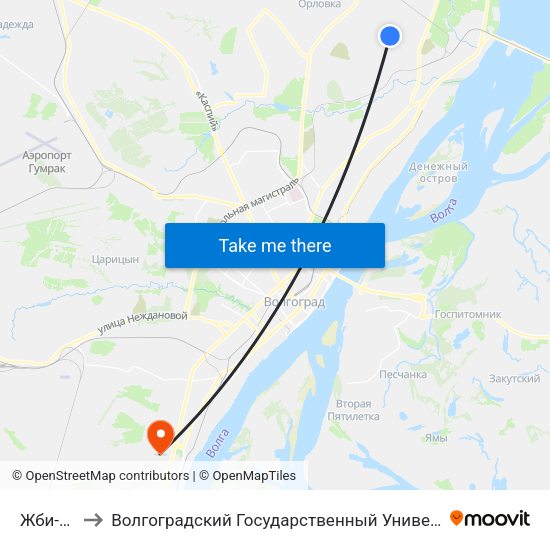 Жби-2 (А) to Волгоградский Государственный Университет "" Волгу"" map