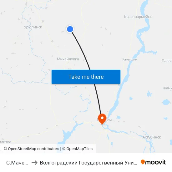 С.Мачеха (А) to Волгоградский Государственный Университет "" Волгу"" map