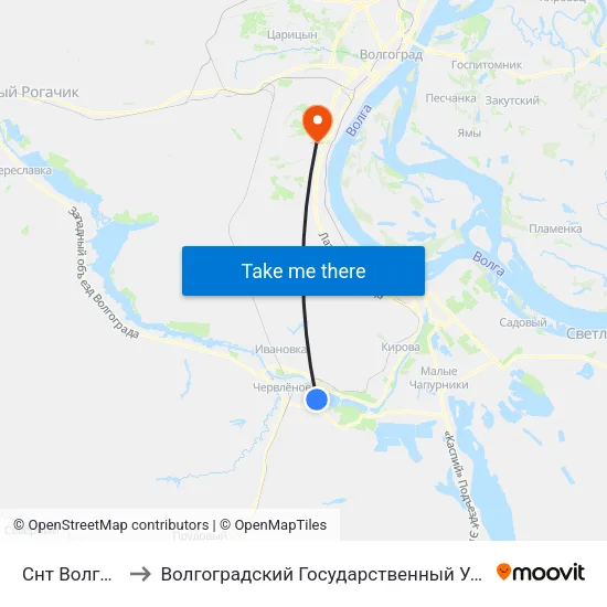 Снт Волгодон (Б) to Волгоградский Государственный Университет "" Волгу"" map