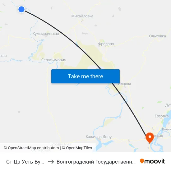 Ст-Ца Усть-Бузулукская (А) to Волгоградский Государственный Университет "" Волгу"" map