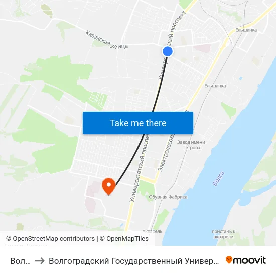 Волгау to Волгоградский Государственный Университет "" Волгу"" map