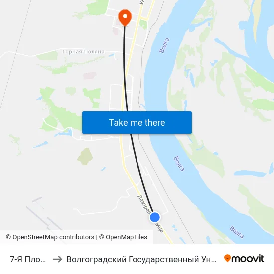 7-Я Площадка to Волгоградский Государственный Университет "" Волгу"" map