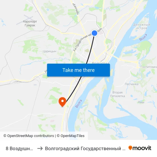 8 Воздушной Армии to Волгоградский Государственный Университет "" Волгу"" map