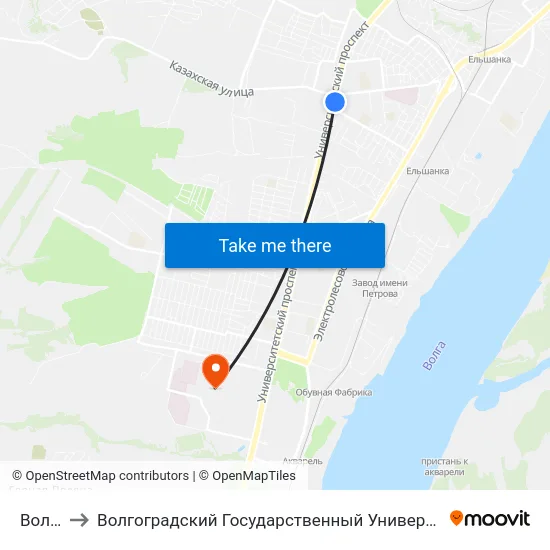 Волгау to Волгоградский Государственный Университет "" Волгу"" map