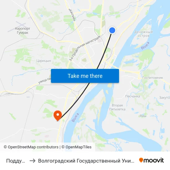 Поддубного to Волгоградский Государственный Университет "" Волгу"" map