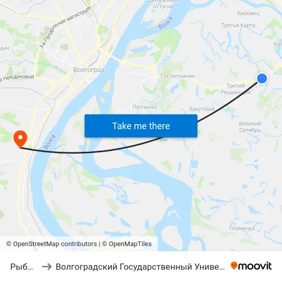 Рыбачий to Волгоградский Государственный Университет "" Волгу"" map