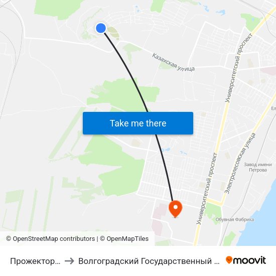 Прожекторный Пер to Волгоградский Государственный Университет "" Волгу"" map