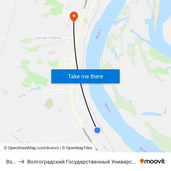Взсм to Волгоградский Государственный Университет "" Волгу"" map