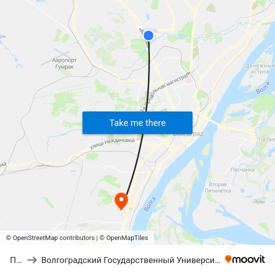Пмк to Волгоградский Государственный Университет "" Волгу"" map