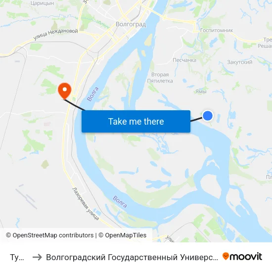 Тумак to Волгоградский Государственный Университет "" Волгу"" map