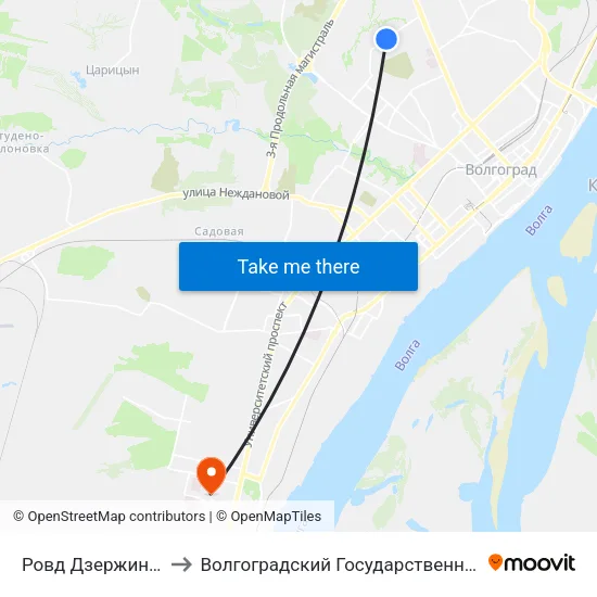 Ровд Дзержинского Района to Волгоградский Государственный Университет "" Волгу"" map