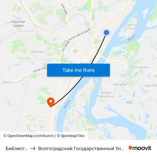 Библиотечная to Волгоградский Государственный Университет "" Волгу"" map
