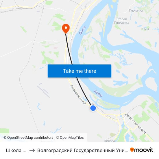 Школа №115 to Волгоградский Государственный Университет "" Волгу"" map