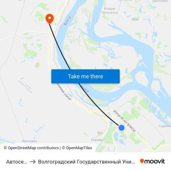 Автосервис to Волгоградский Государственный Университет "" Волгу"" map