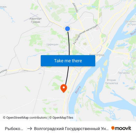 Рыбокомплекс to Волгоградский Государственный Университет "" Волгу"" map