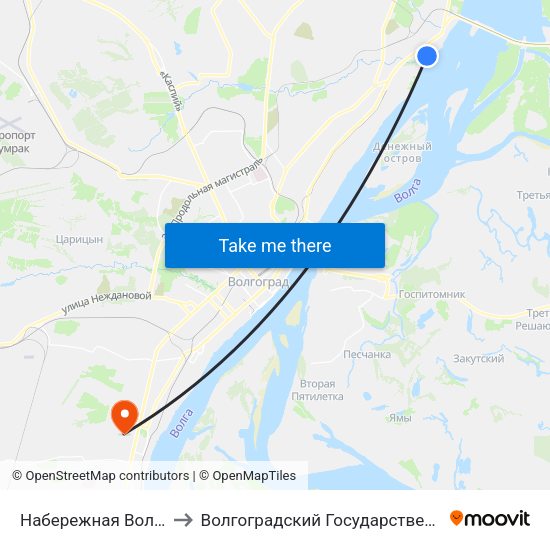Набережная Волжской Флотилии to Волгоградский Государственный Университет "" Волгу"" map