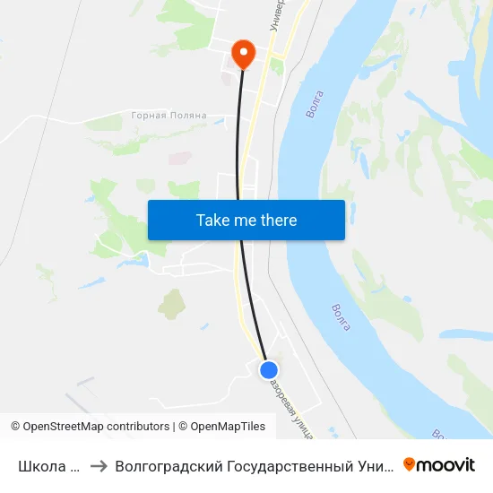 Школа №108 to Волгоградский Государственный Университет "" Волгу"" map
