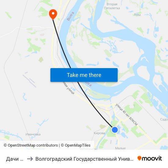 Дачи Воэз to Волгоградский Государственный Университет "" Волгу"" map