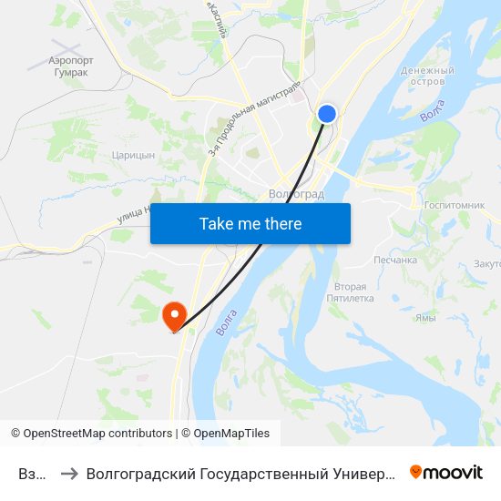 Взфэи to Волгоградский Государственный Университет "" Волгу"" map