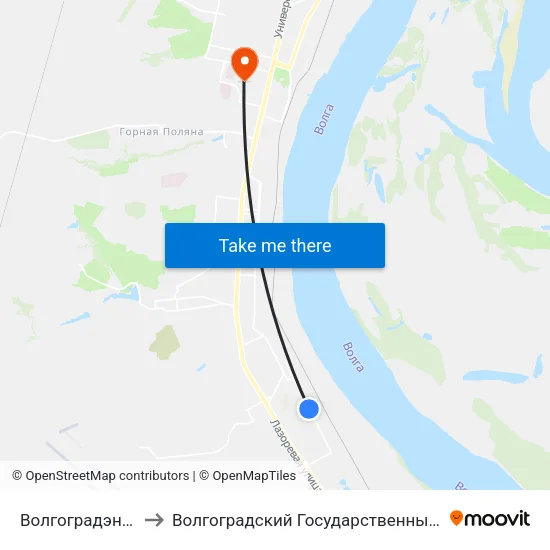 Волгоградэнергосервис to Волгоградский Государственный Университет "" Волгу"" map
