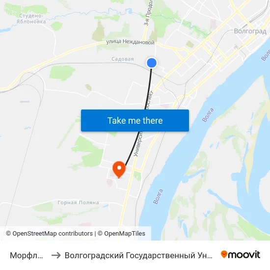 Морфлотская to Волгоградский Государственный Университет "" Волгу"" map