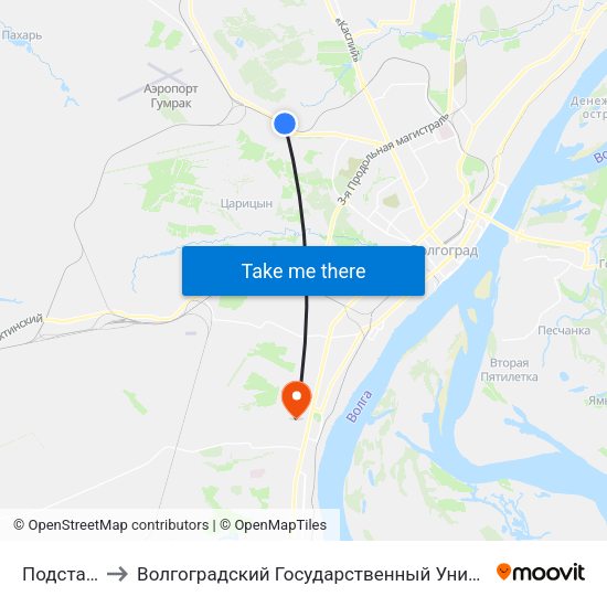 Подстанция to Волгоградский Государственный Университет "" Волгу"" map