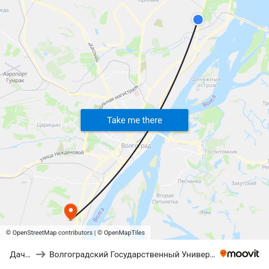 Дачная to Волгоградский Государственный Университет "" Волгу"" map