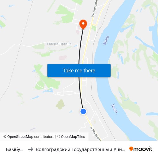 Бамбуковая to Волгоградский Государственный Университет "" Волгу"" map