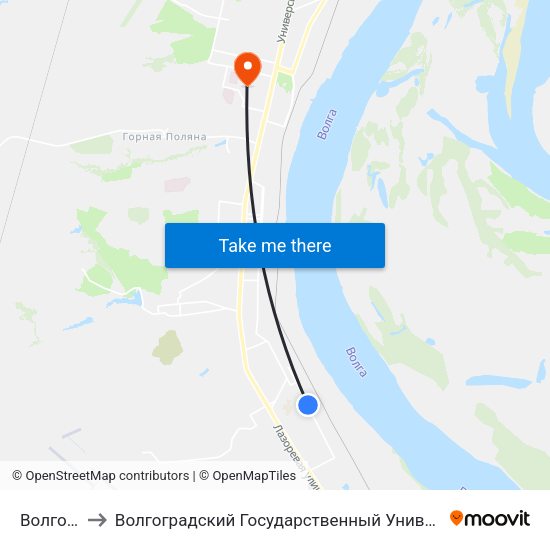 Волгогрэс to Волгоградский Государственный Университет "" Волгу"" map