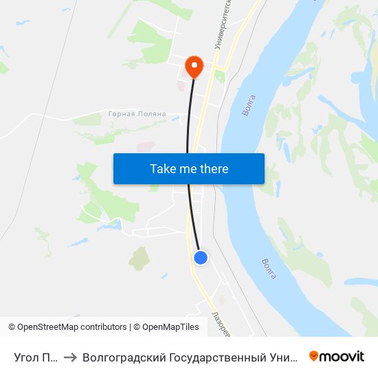 Угол Парка to Волгоградский Государственный Университет "" Волгу"" map